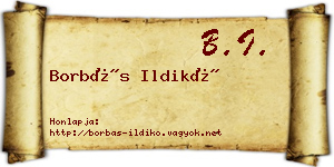Borbás Ildikó névjegykártya