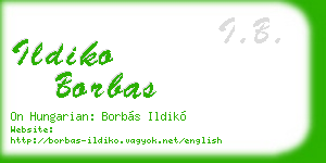 ildiko borbas business card