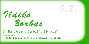 ildiko borbas business card